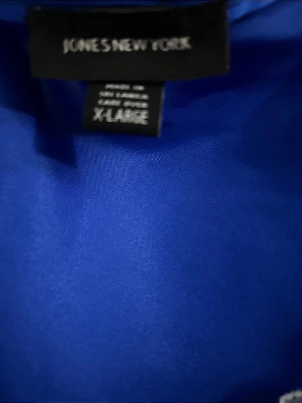 Jones New York Royal Blue Satin 3-Piece Pajama Set with Silver Lace